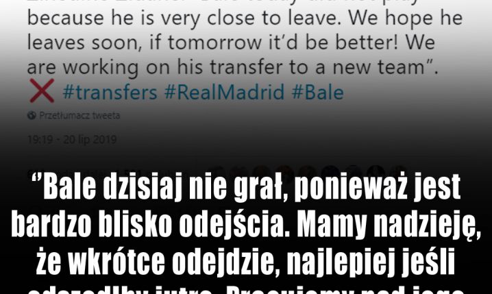 Zidane zdradził, dlaczego Bale nie grał z Bayernem!